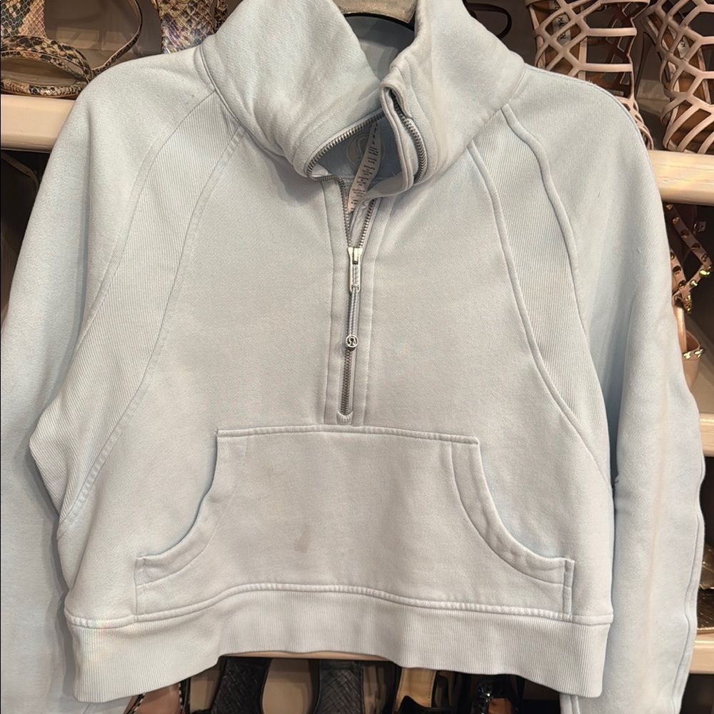 Light Blue Half-Zip Sweatshirt